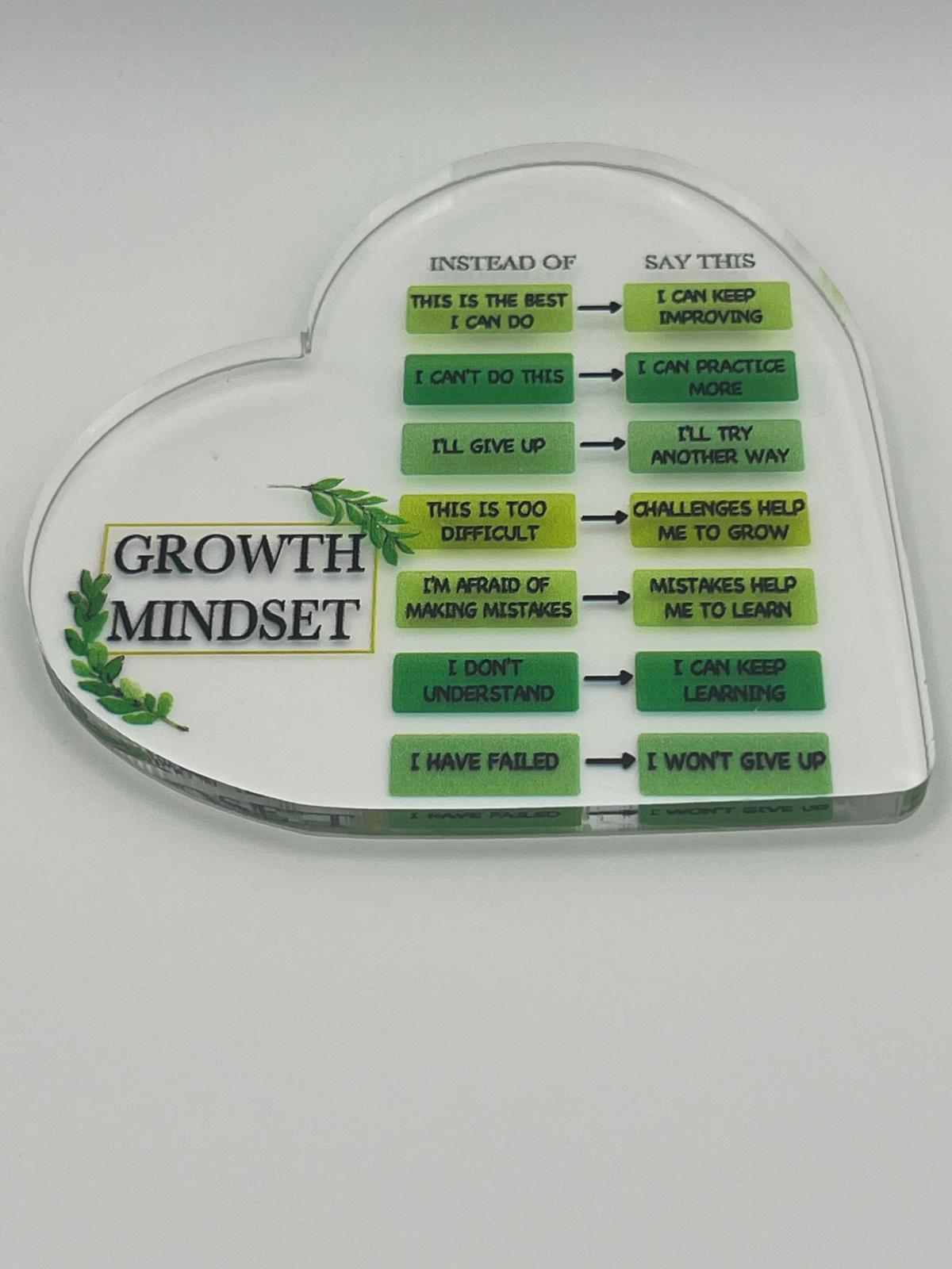 Mental Health Clear Plaque - Growth Mindset