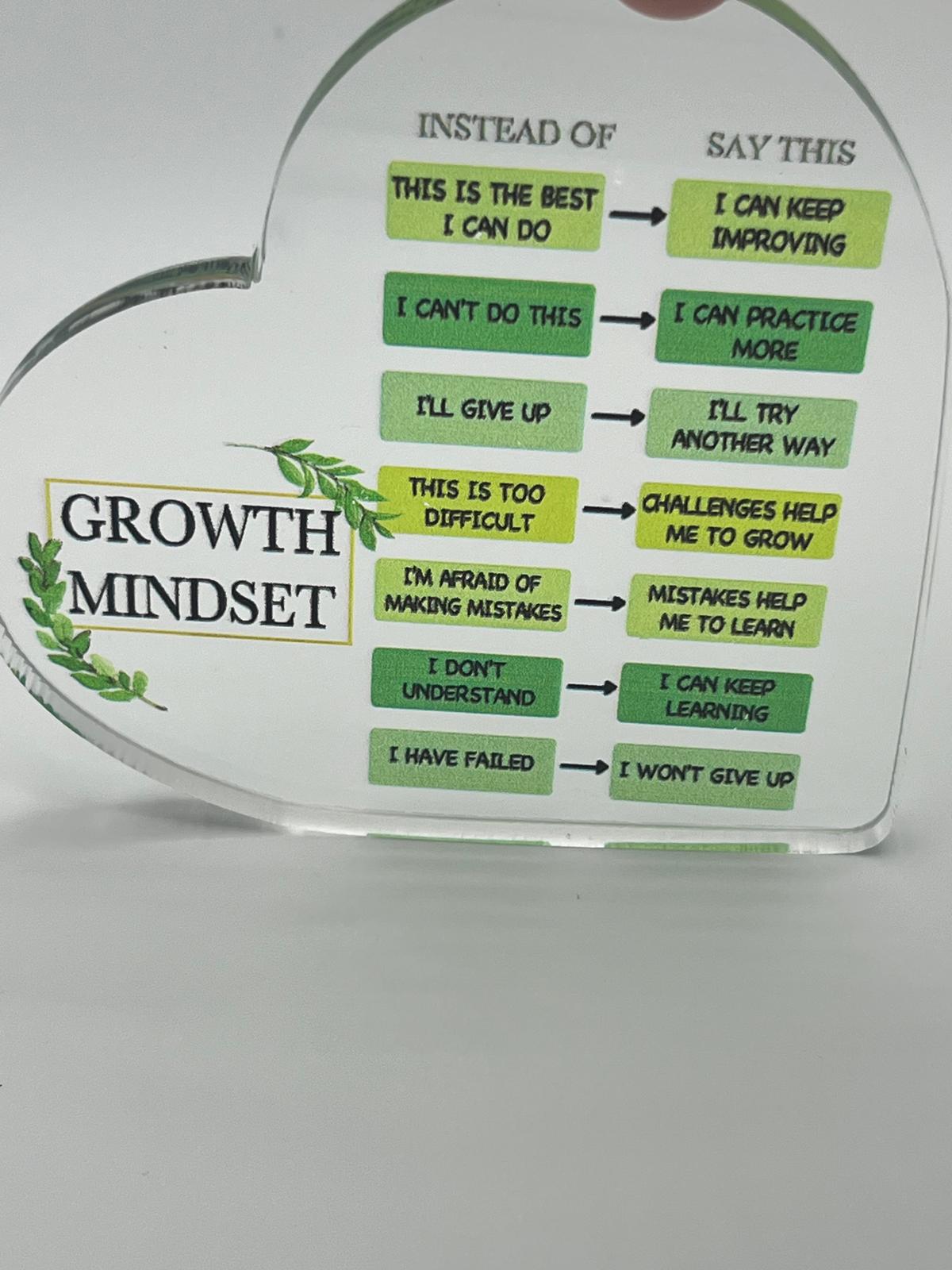 Mental Health Clear Plaque - Growth Mindset