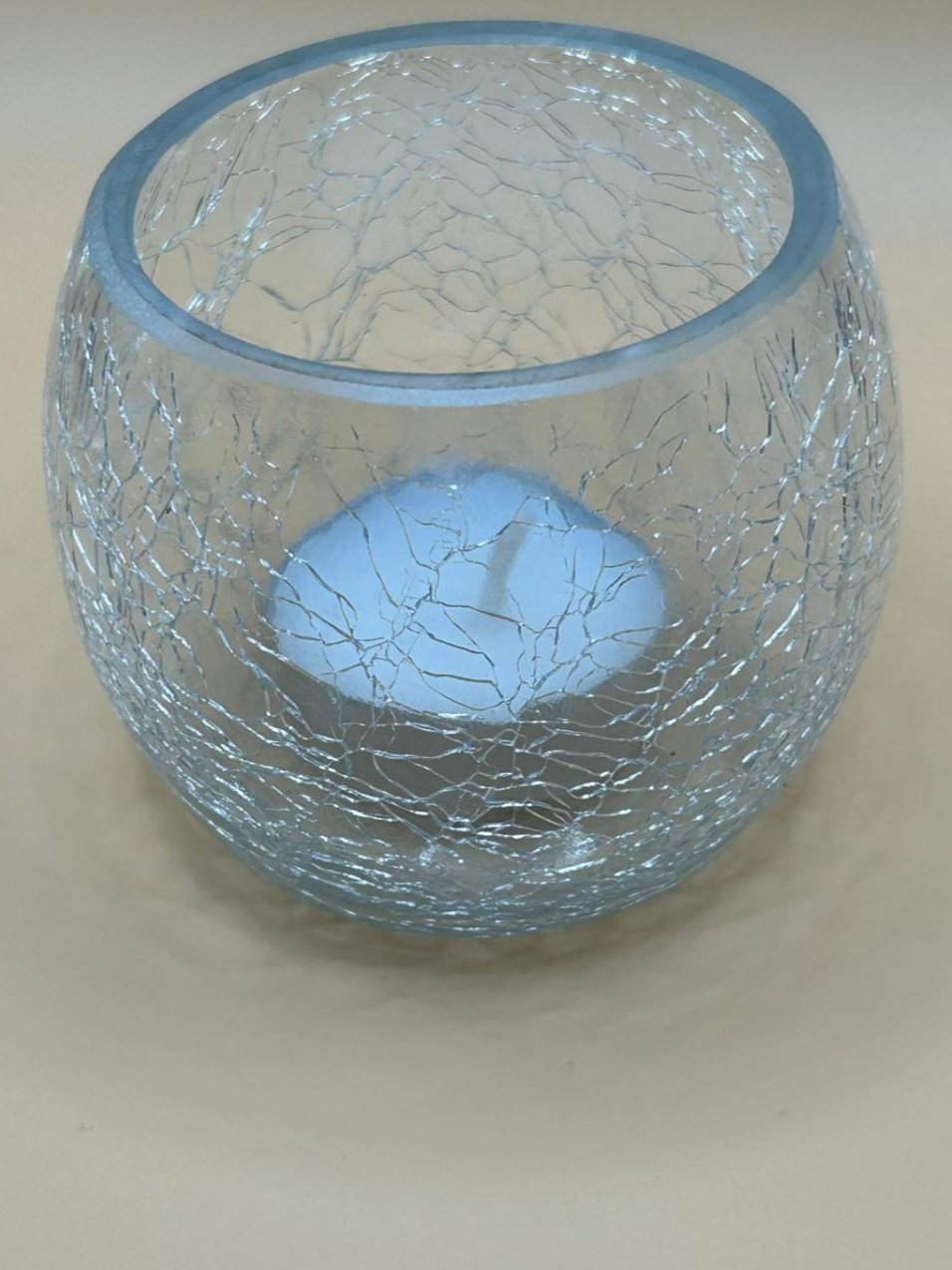 Crackle Glass Tea Light Holders (tea light included)